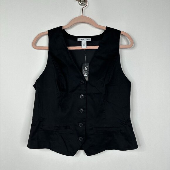 NWT White House Black Market Sleeveless Sateen Vest Black 14 #WHBM70 - Picture 2 of 8